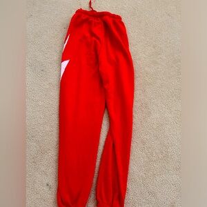 Red lightning bolt sweatpants. Hardly worn and very soft material.